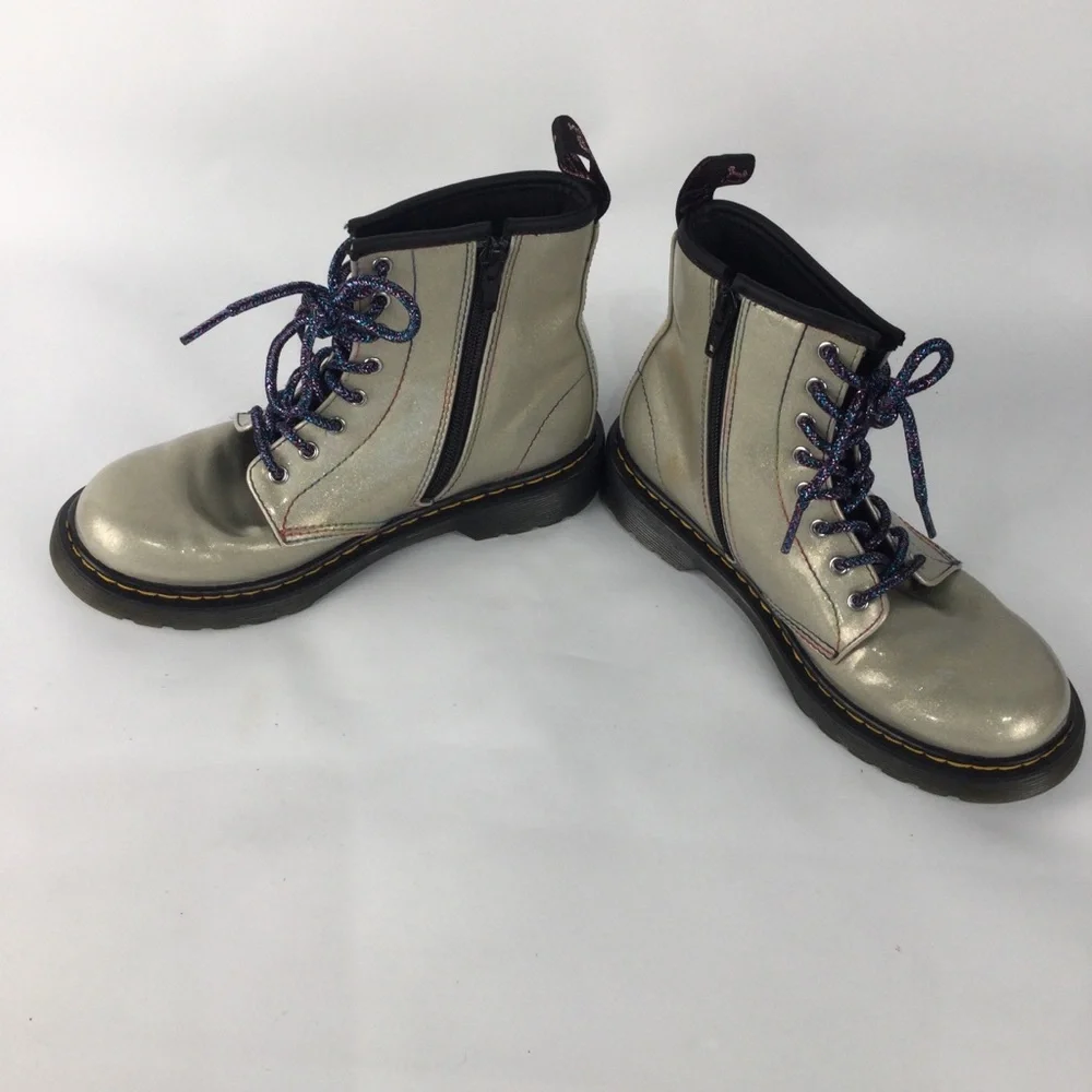 Dr. Martens Junior 1460 Sparkle Rays Lace‎ Up Boots kids size 3
